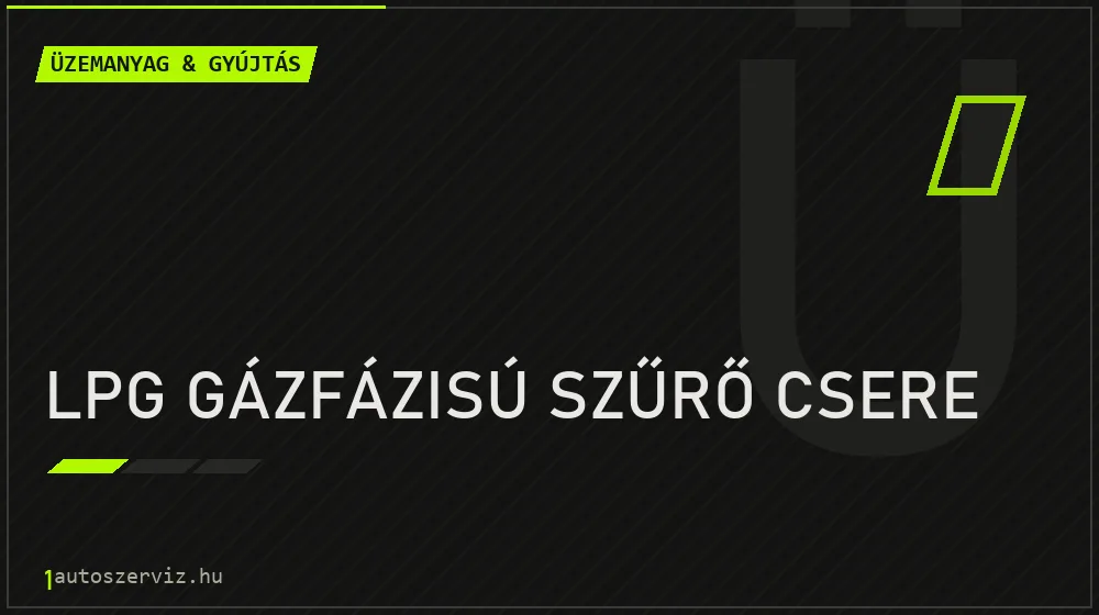 LPG gázfázisú szűrő csere - Üzemanyag & gyújtás Budapesten