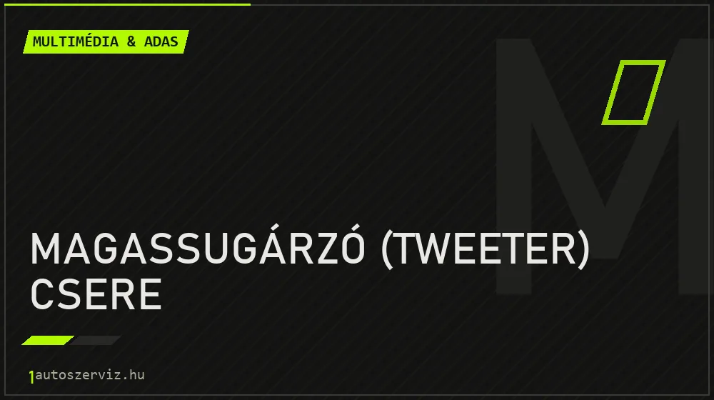 Magassugárzó (tweeter) csere - Multimédia & ADAS Budapesten