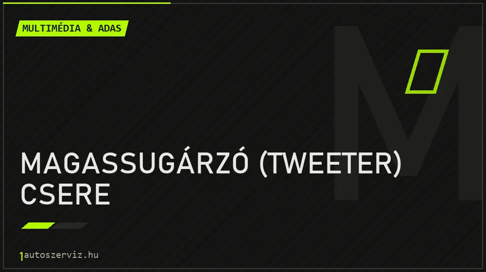 Magassugárzó (tweeter) csere javítás - multimédia- és asszisztensrendszer-javítás