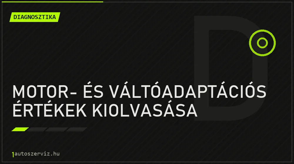 Motor- és váltóadaptációs értékek kiolvasása - Diagnosztika Budapesten