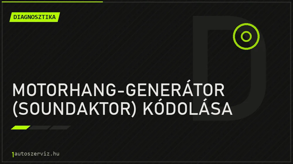 Motorhang-generátor (soundaktor) kódolása javítás - autódiagnosztika