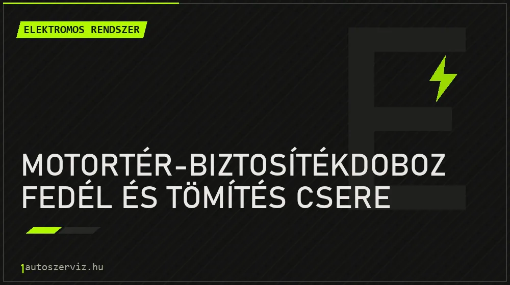 Motortér-biztosítékdoboz fedél és tömítés csere - Elektromos rendszer Budapesten