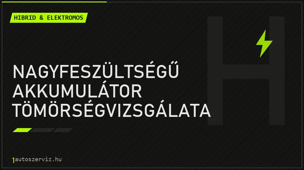 Nagyfeszültségű akkumulátor tömörségvizsgálata - Hibrid & elektromos Budapesten