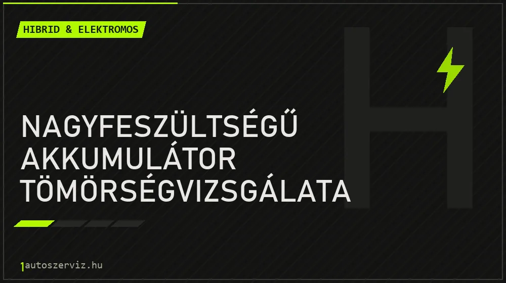 Nagyfeszültségű akkumulátor tömörségvizsgálata javítás - hibrid- és elektromosautó-szerviz