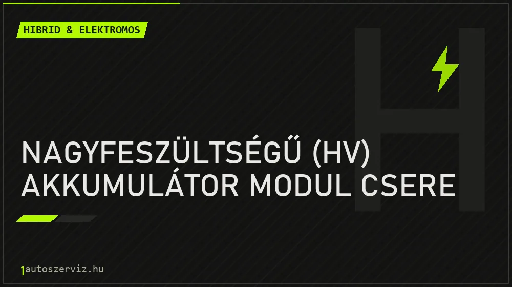 Nagyfeszültségű (HV) akkumulátor modul csere javítás - hibrid- és elektromosautó-szerviz