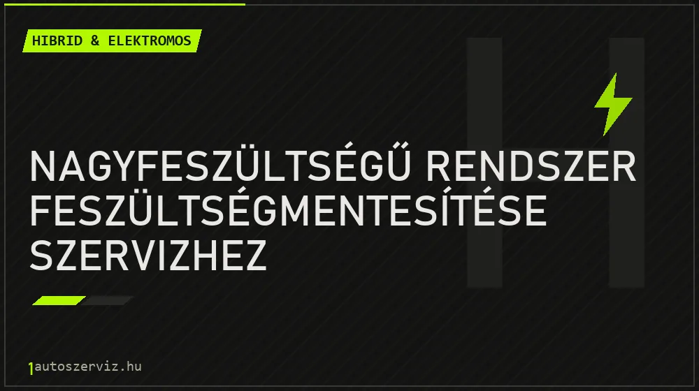 Nagyfeszültségű rendszer feszültségmentesítése szervizhez javítás - hibrid- és elektromosautó-szerviz