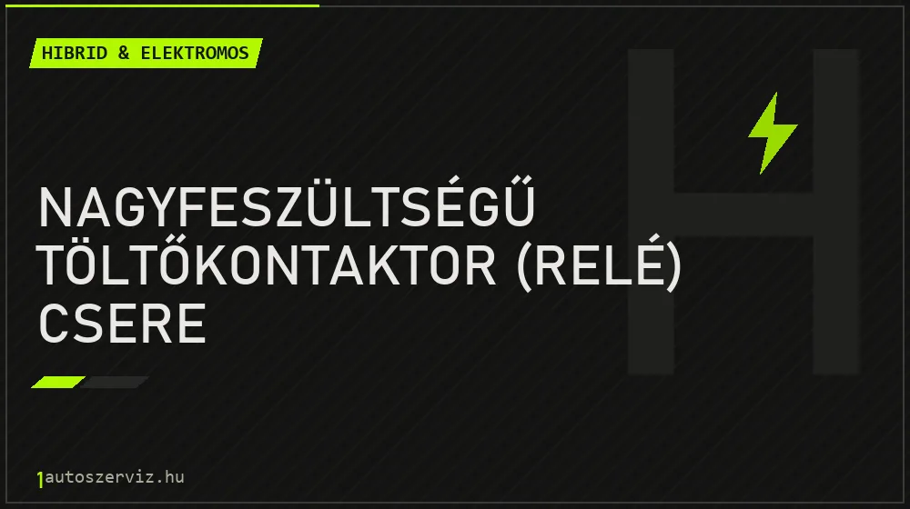 Nagyfeszültségű töltőkontaktor (relé) csere javítás - hibrid- és elektromosautó-szerviz