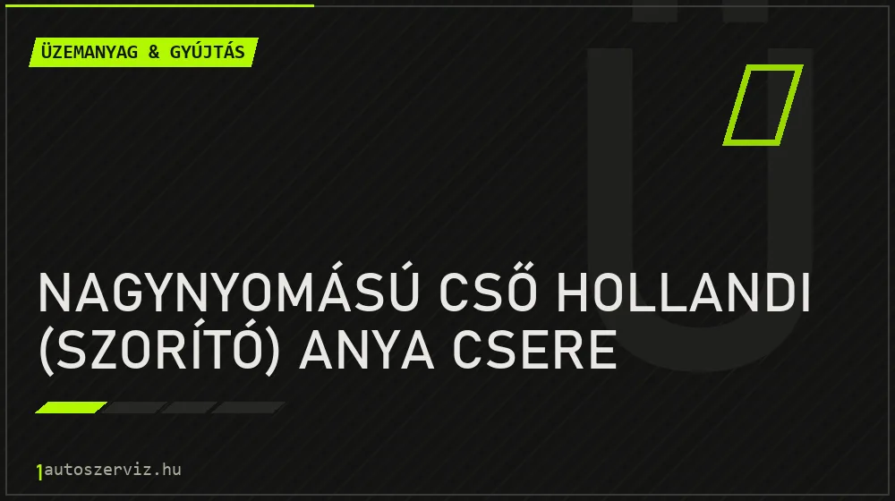 Nagynyomású cső hollandi (szorító) anya csere - Üzemanyag & gyújtás Budapesten