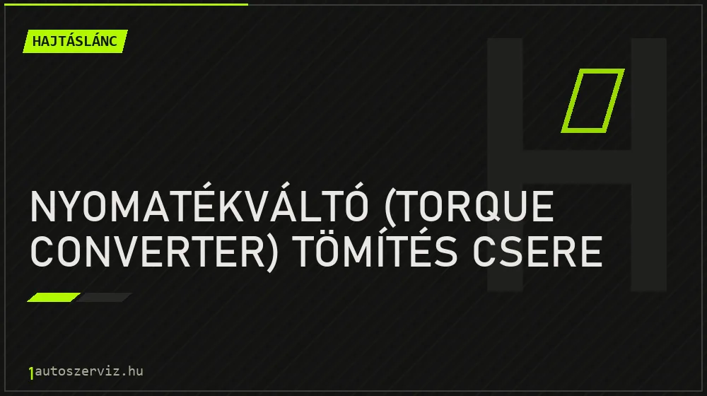 Nyomatékváltó (torque converter) tömítés csere - Hajtáslánc Budapesten