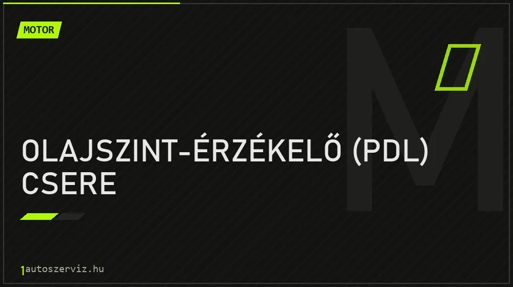 Olajszint-érzékelő (PDL) csere javítás - motorjavítás