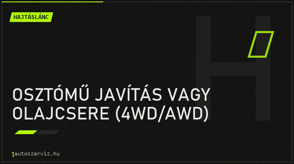 Osztómű javítás vagy olajcsere (4WD/AWD) - Hajtáslánc Budapesten