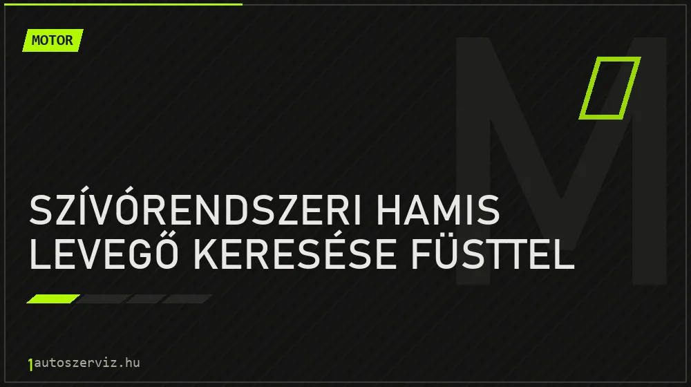 Szívórendszeri hamis levegő keresése füsttel - Motor Budapesten