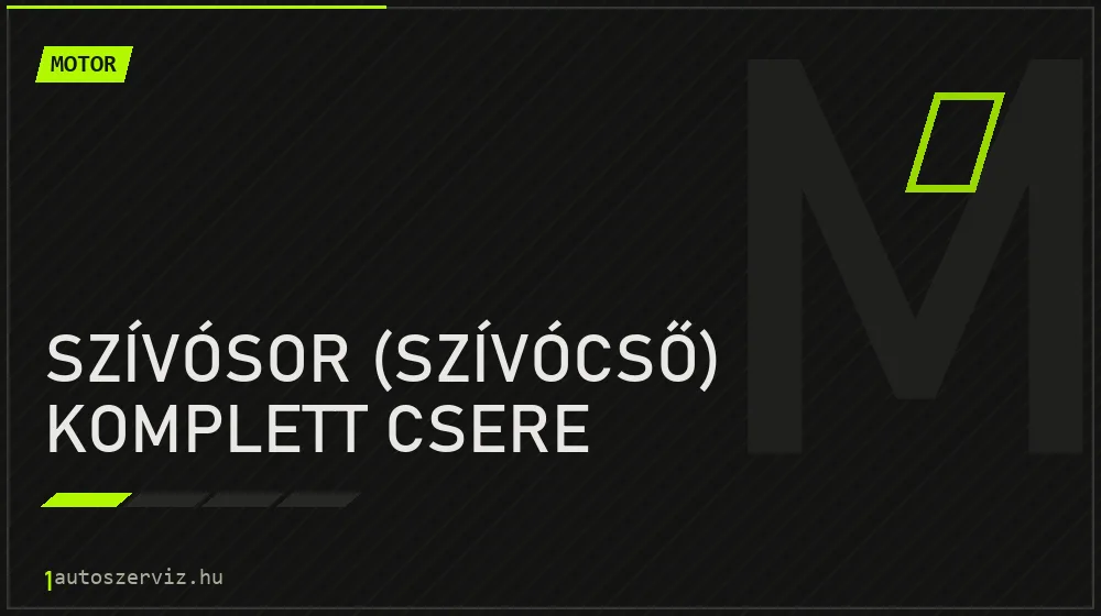 Szívósor (szívócső) komplett csere - Motor Budapesten
