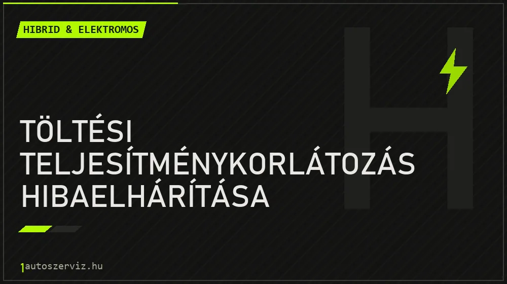 Töltési teljesítménykorlátozás hibaelhárítása javítás - hibrid- és elektromosautó-szerviz