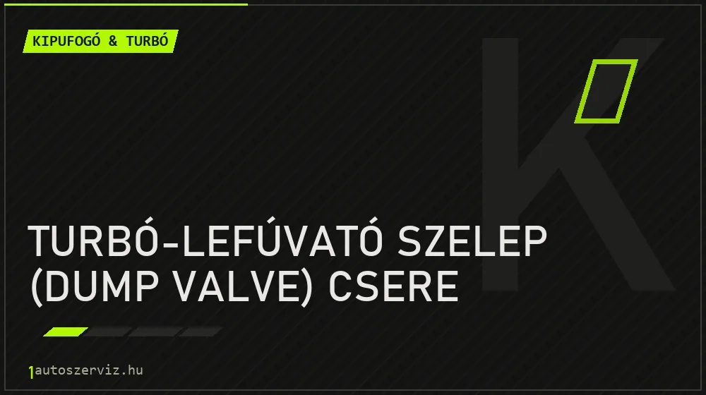 Turbó-lefúvató szelep (dump valve) csere javítás - kipufogó- és turbójavítás
