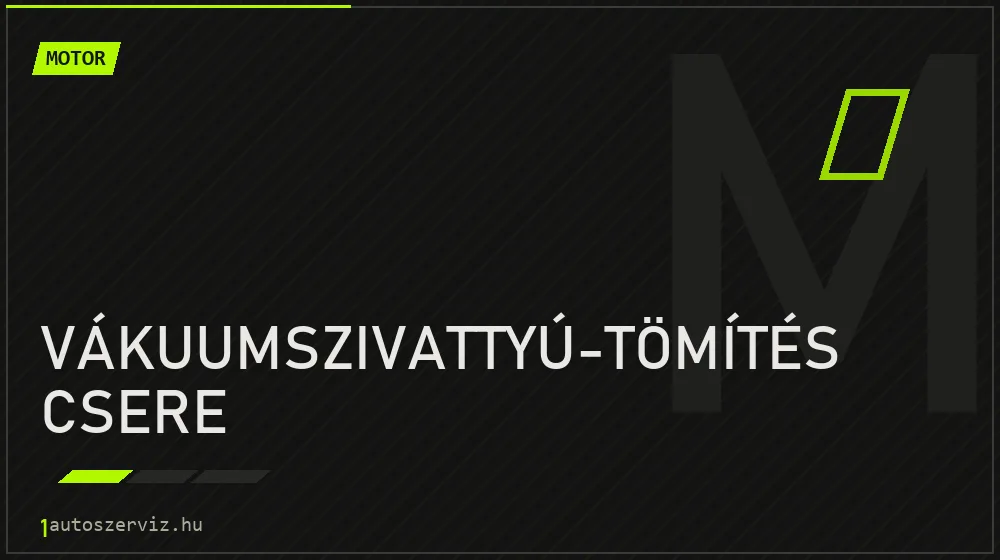 Vákuumszivattyú-tömítés csere - Motor Budapesten