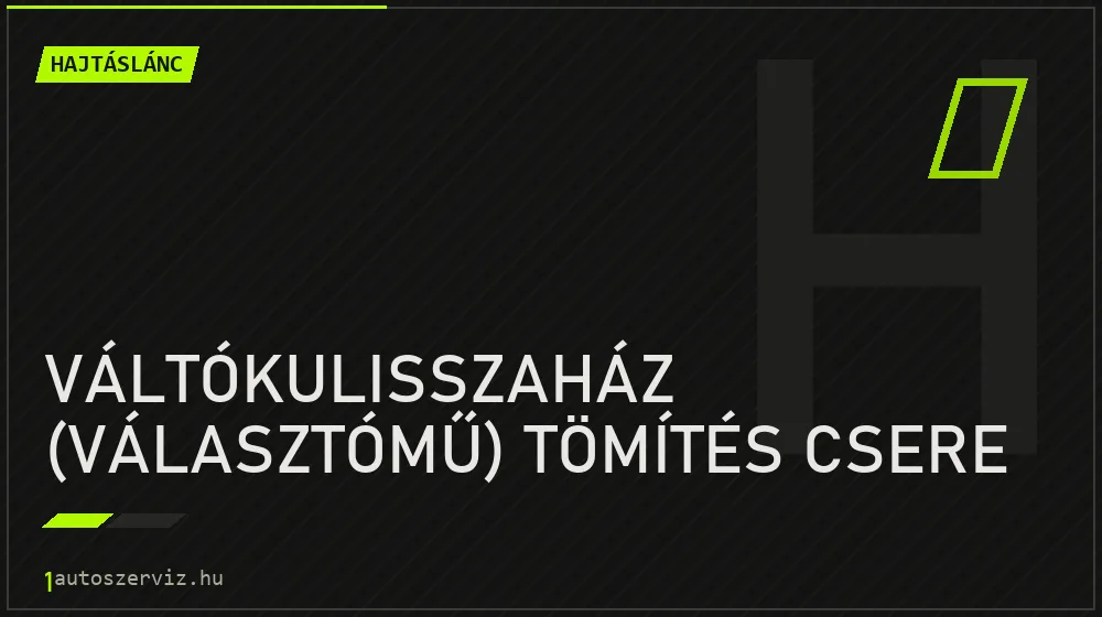 Váltókulisszaház (választómű) tömítés csere - Hajtáslánc Budapesten
