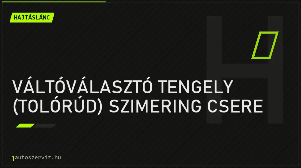 Váltóválasztó tengely (tolórúd) szimering csere javítás - hajtáslánc-javítás