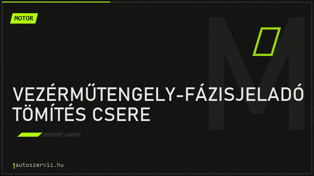 Vezérműtengely-fázisjeladó tömítés csere javítás - motorjavítás