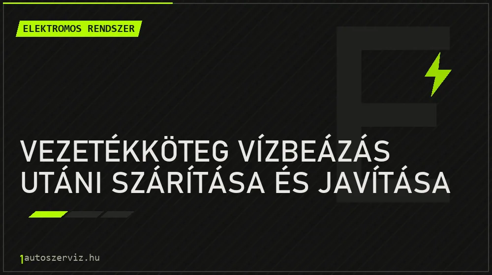Vezetékköteg vízbeázás utáni szárítása és javítása javítás - autóvillamossági javítás