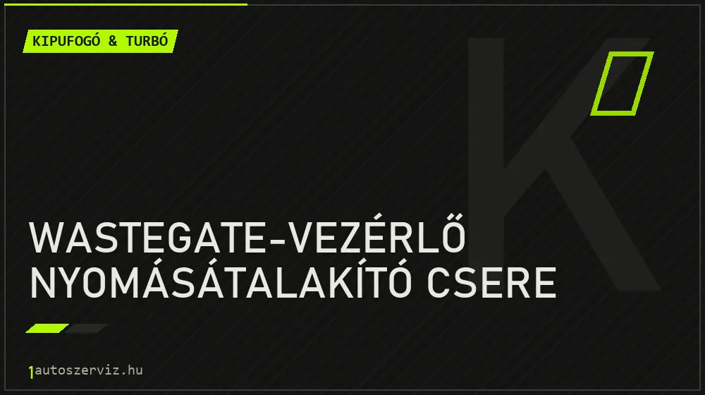 Wastegate-vezérlő nyomásátalakító csere javítás - kipufogó- és turbójavítás